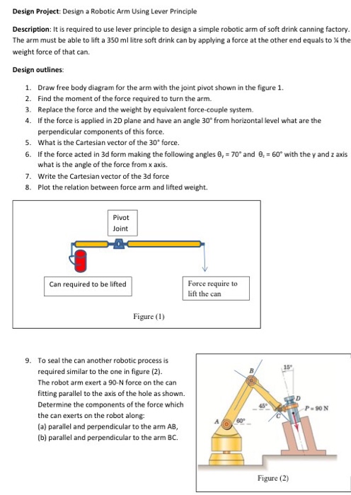 Solved Design Project Design A Robotic Arm Using Lever P Chegg Com