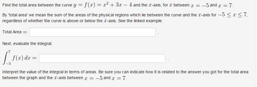 Find The Total Area Between The Curve Y F X X 2 3x 4 Chegg Com