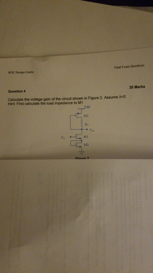 RFIC Final Question Questions 4 ... Exam Solved: Course Design