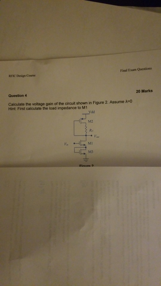 Final Question Solved: RFIC Exam Design 4 Questions Course ...