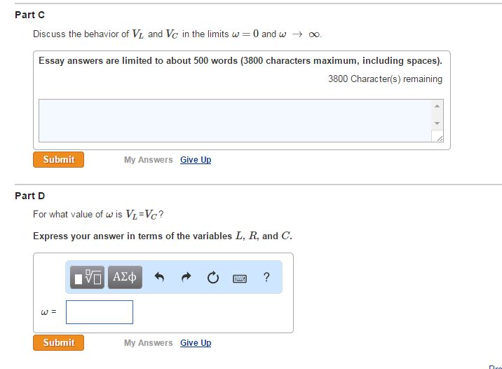 Solved An L R C Series Circuit Is Connected To An Ac Sour Chegg Com