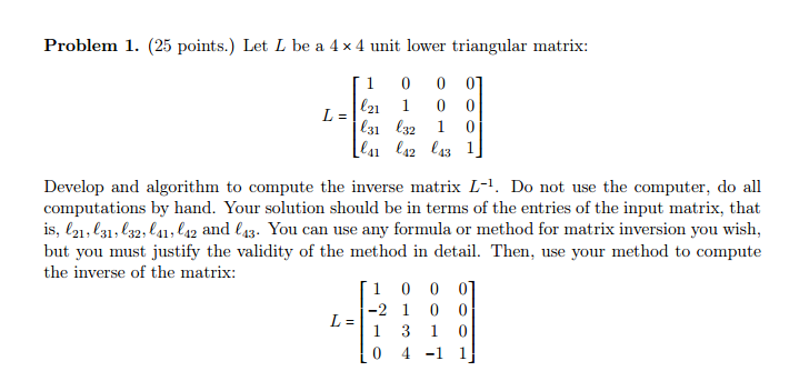 Lowest units. Unit Matrix. Lower triangular Matrix. Upper triangular Matrix. Inverse of triangular Matrix.