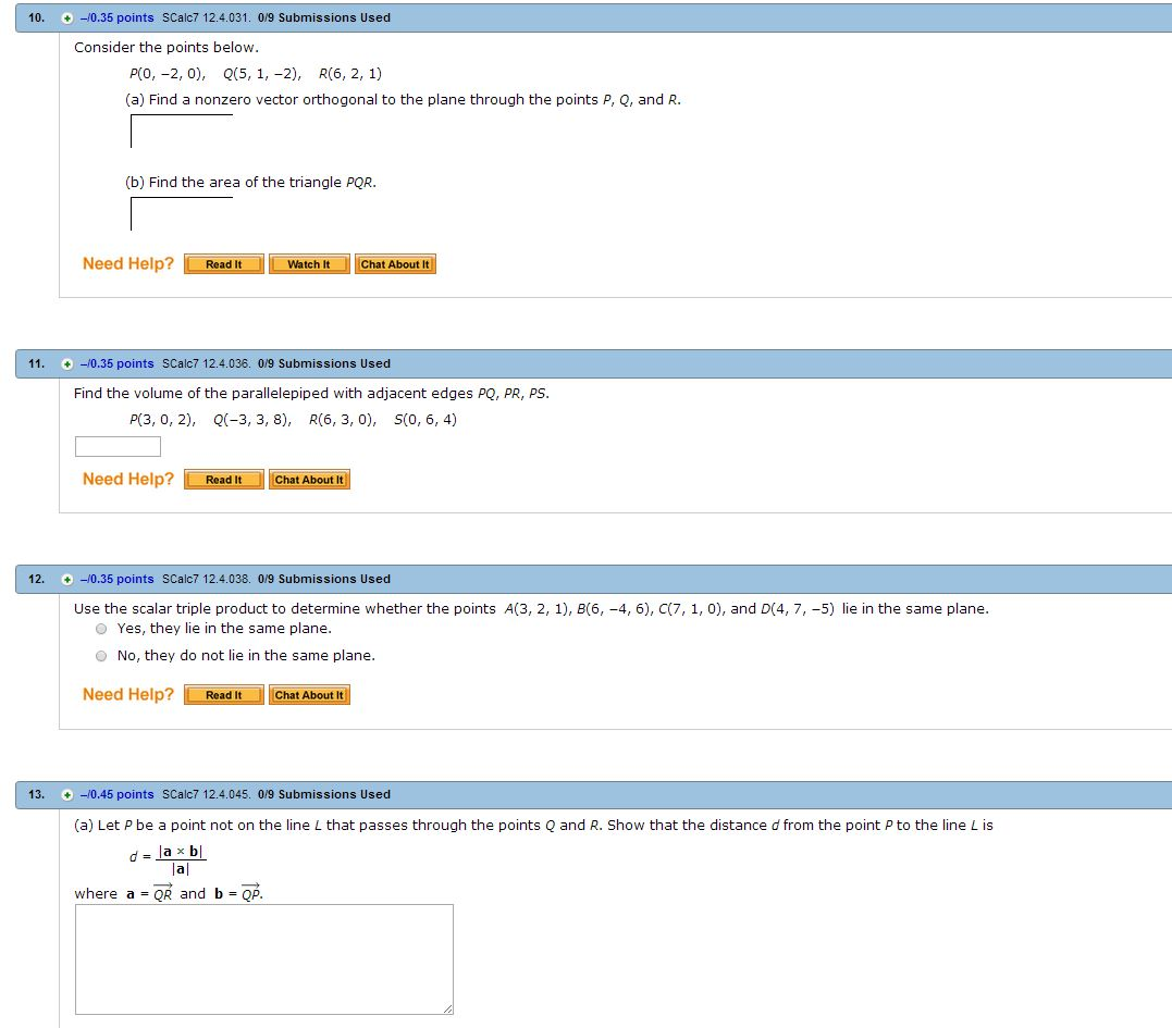 Solved Consider The Points Below P 0 2 0 Q 5 1 2 Chegg Com