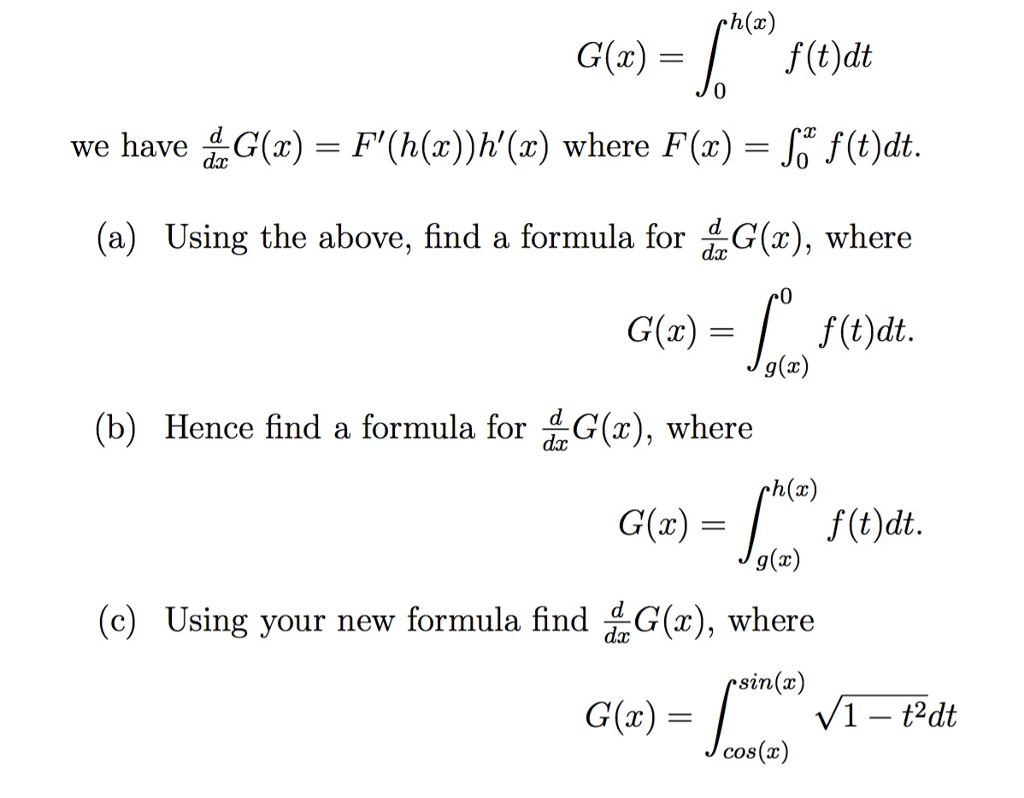 G X F T Dt We Have 3g X F H X H X Where Chegg Com