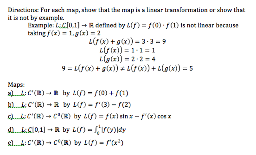 For Each Map Show That The Map Is A Linear Chegg Com