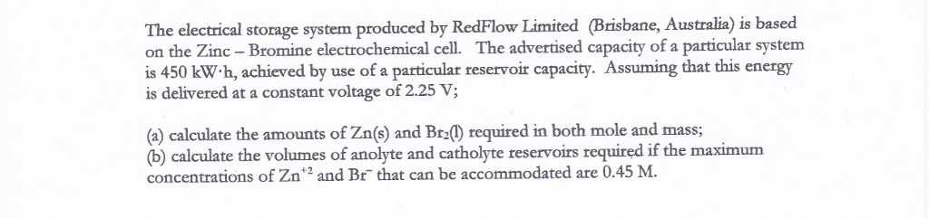 Question: Please show how to answer the following electrochemistry/physchem question showing calculation s...