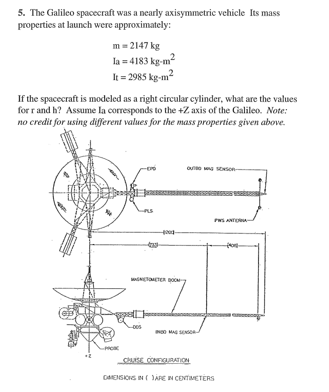 5 The Galileo Spacecraft Was A Nearly Axisymmetri Chegg Com