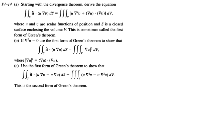 Starting with the divergence theorem, derive the | Chegg.com