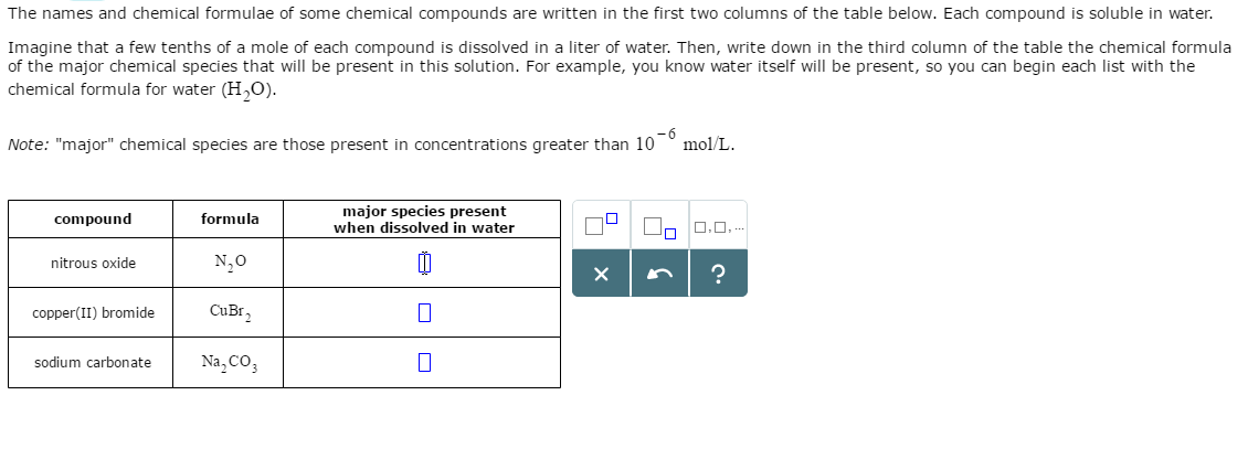 Solved The Names And Chemical Formulae Of Some Chemical C