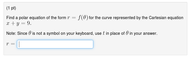 Solved Find A Polar Equation Of The Form R F Theta For Chegg Com