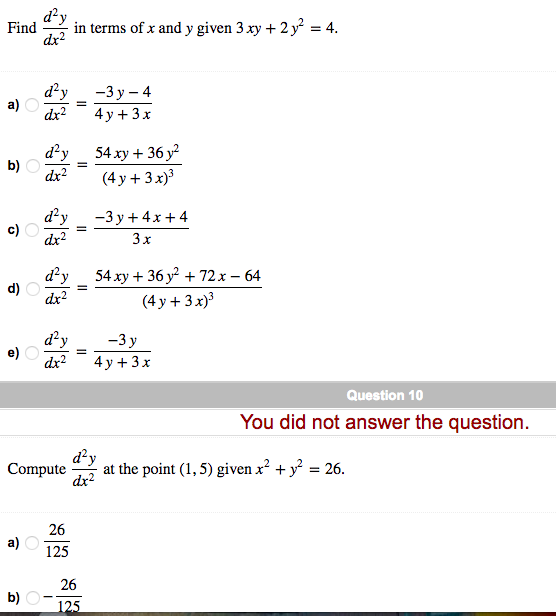 Find In Terms Of X And Y Given 3 Xy 2 4 Dx2 Chegg Com