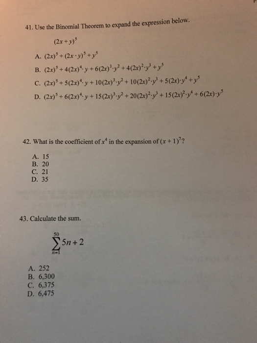 Solved 41 Use The Binomial Theorem To Expand The Express Chegg Com