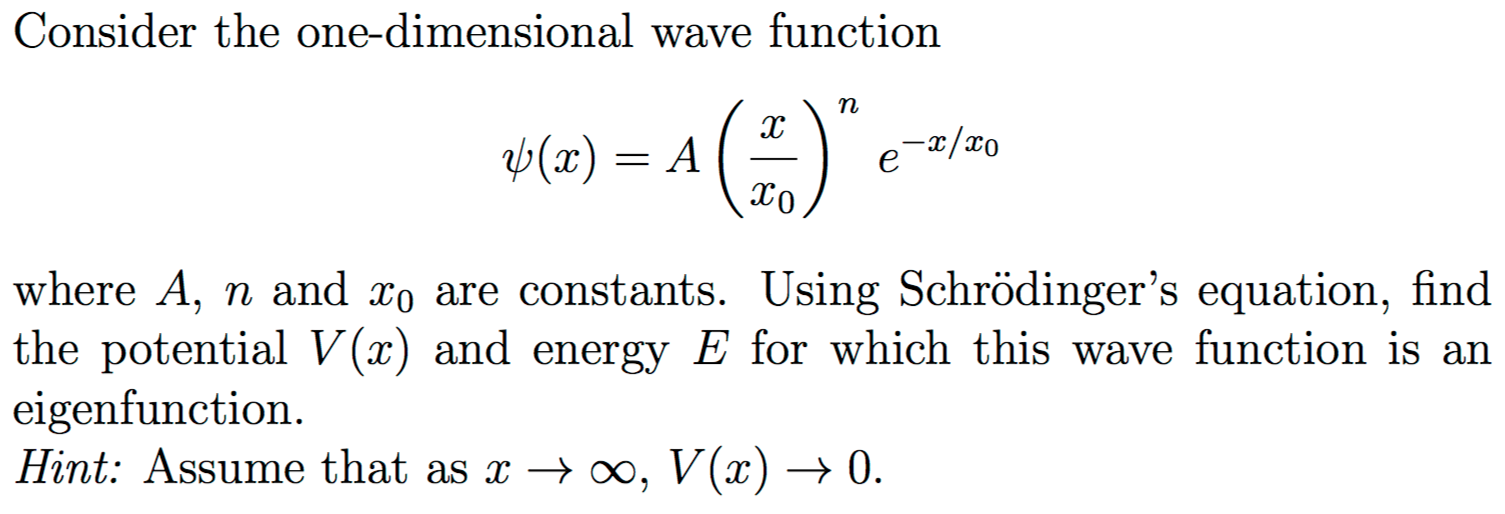 Consider The One Dimensional Wave Function Phi X Chegg Com