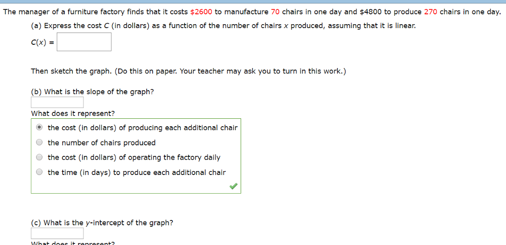 Solved The Manager Of A Furniture Factory Finds That It C