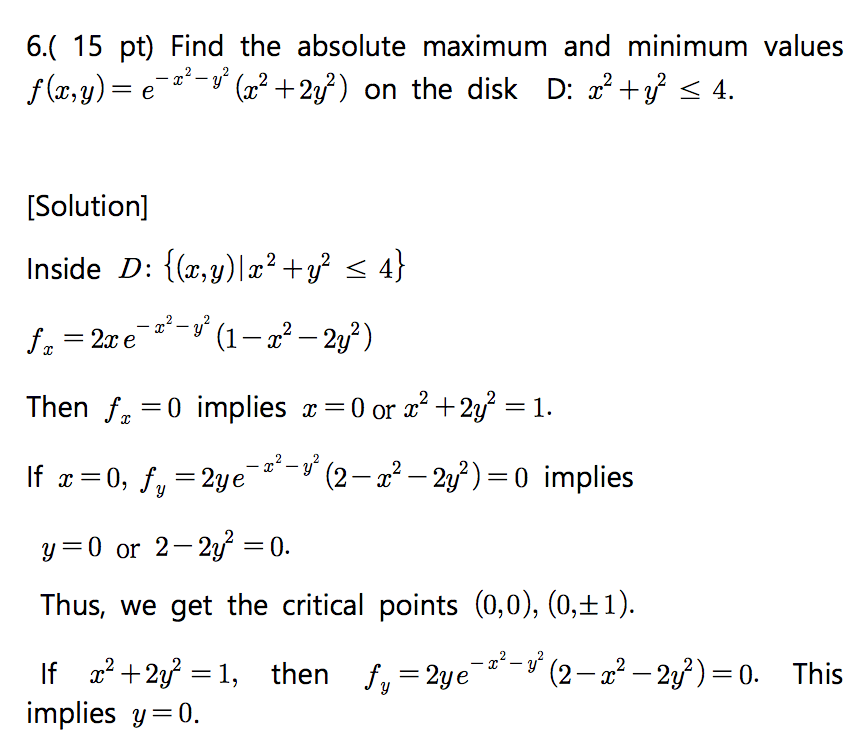 Solved Find The Absolute Maximum And Minimum Values F X Y Chegg Com