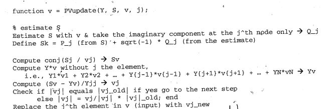 Function V Pvupdate Y S V J Estimate Estima Chegg Com