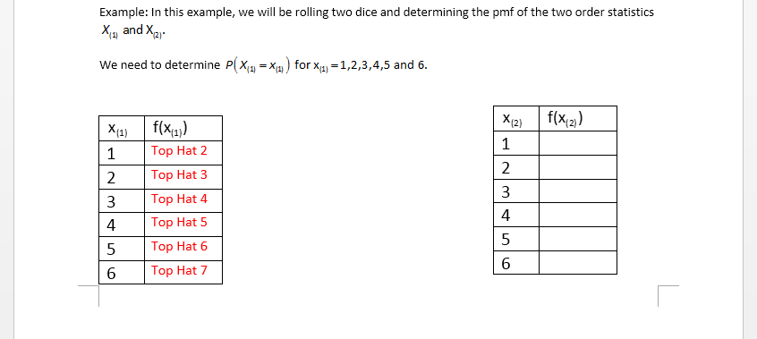 Example: In this example, we will be rolling two dice