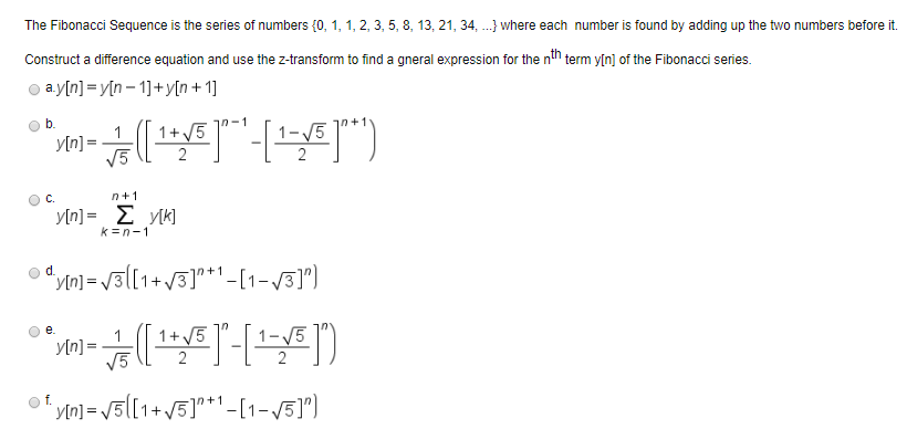 Solved The Fibonacci Sequence Is The Series Of Numbers 0 Chegg Com