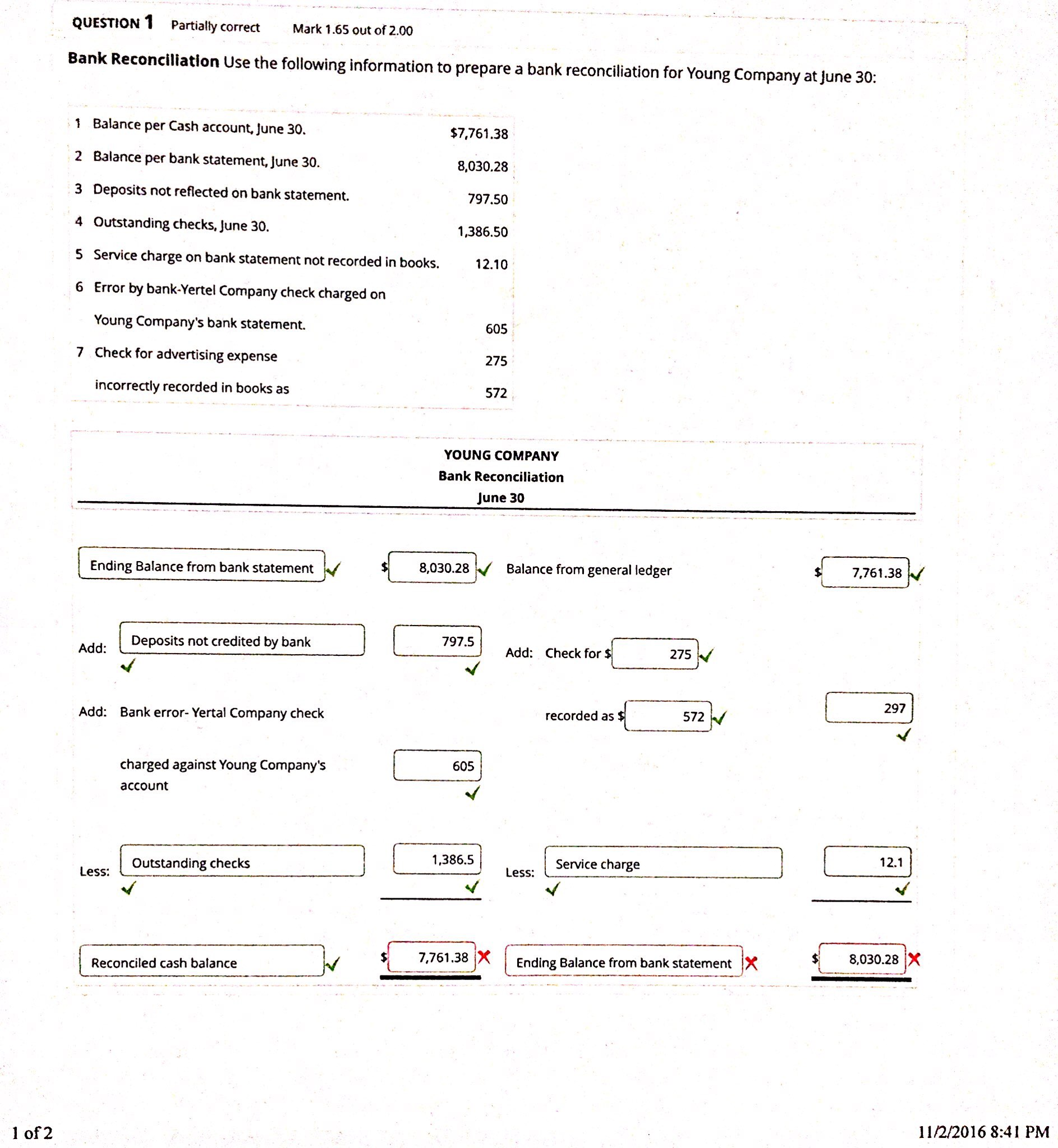 Bank Reconciliation Use The Following Information To Chegg 