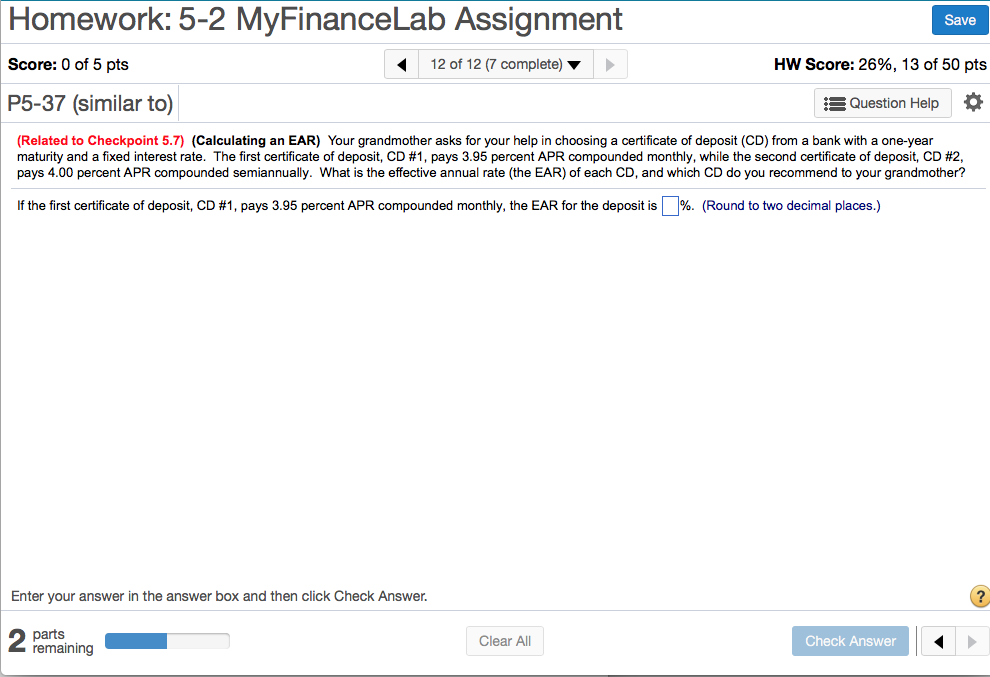 Mylab finance answers image