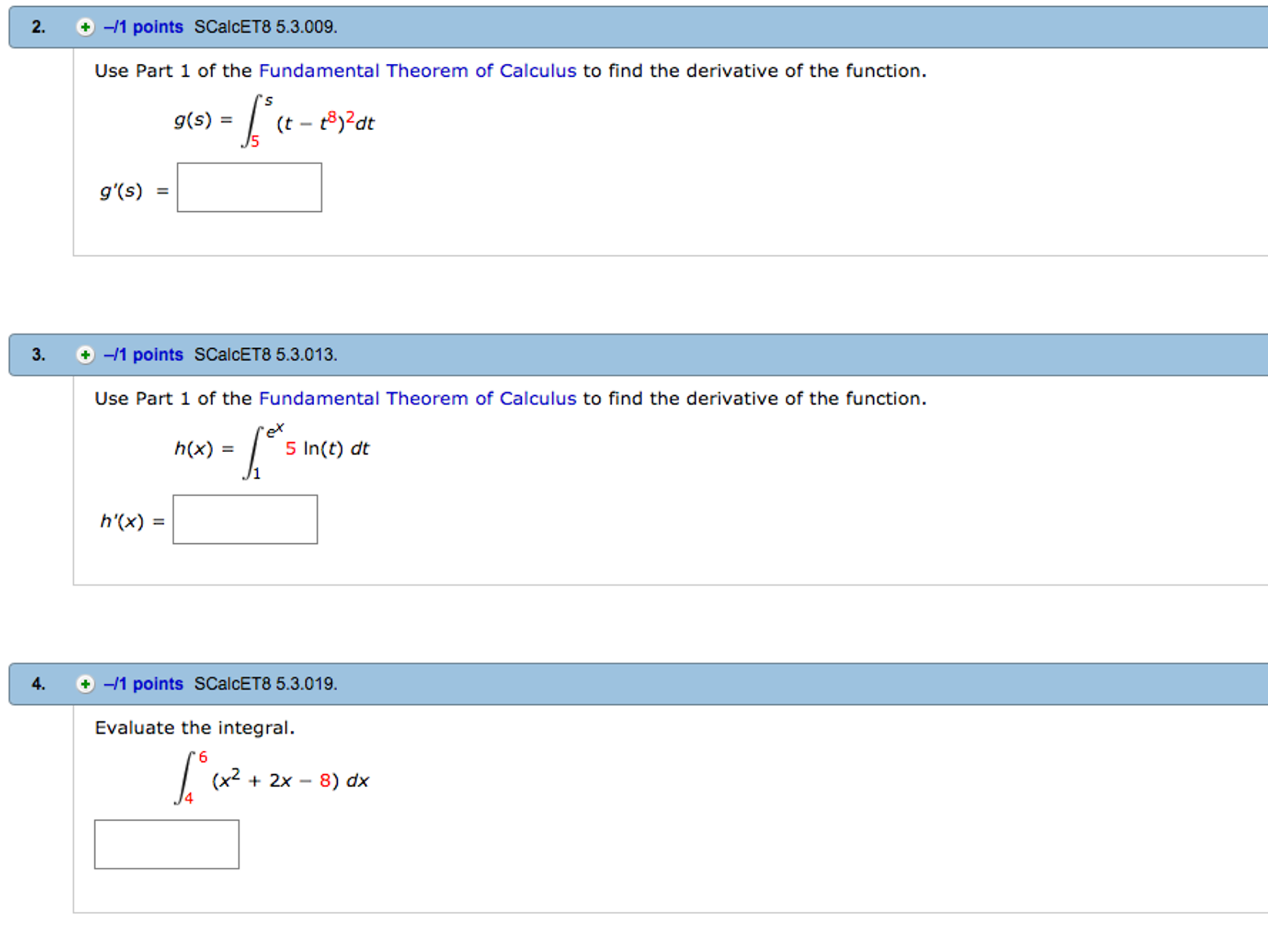 Use Part 1 Of The Fundamental Theorem Of Calculus To Chegg Com