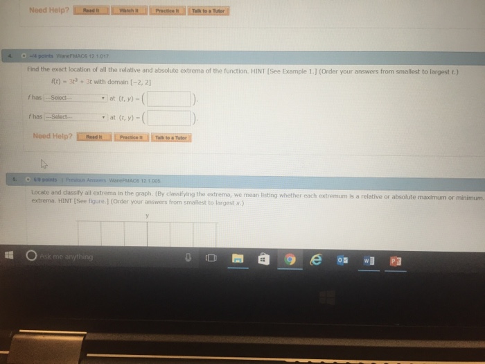 Relative minimum and maximum image