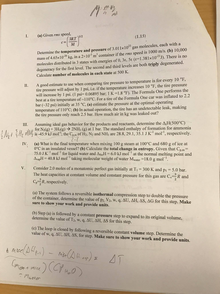 Solved P2.26 A vessel containing 2.00 mol of an ideal gas