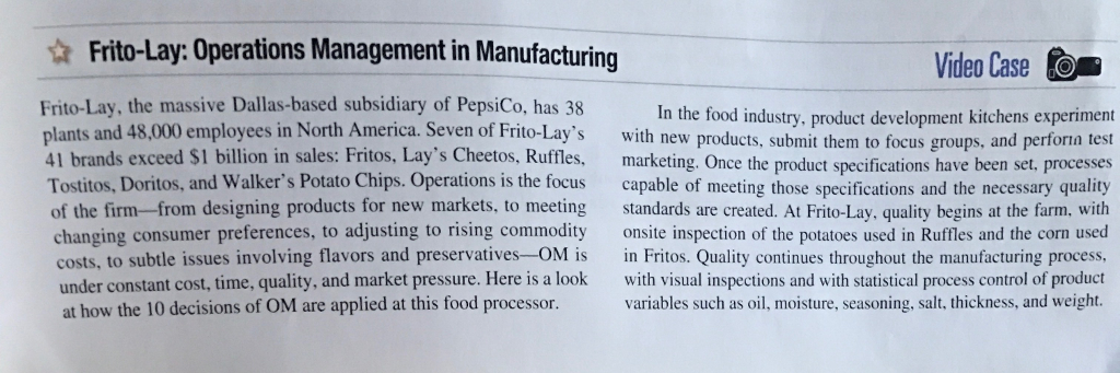 Frito lay operations management case study image