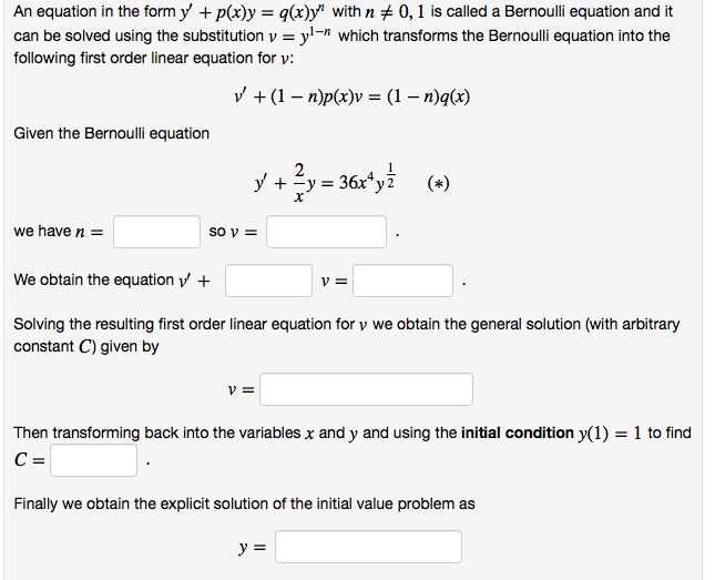 Solved An Equation In The Form Y P X Y Q X Y N With Chegg Com