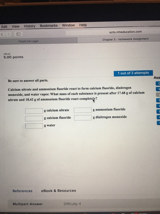Calcium Nitrate And Ammonium Fluoride React To Form Chegg 
