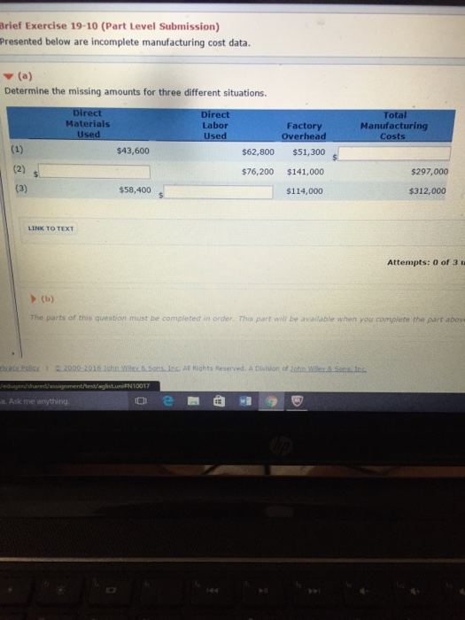 Solved: Determine The Missing Amounts For Three Different ... | Chegg.com