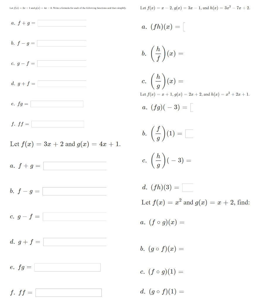 Solved Let J Z 2z And G 4r 3 Write A Formula For Each O Chegg Com