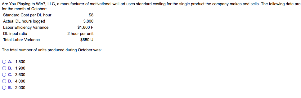 Solved Are You Playing To Win?, LLC, A Manufacturer Of Mo