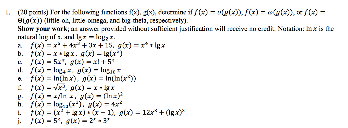 Solved Points For The Following Functions F X G X Chegg Com