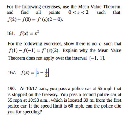 For The Following Exercises Use The Mean Value Chegg Com