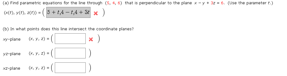 Solved: (a) Find Parametric Equations For The Line Through ...