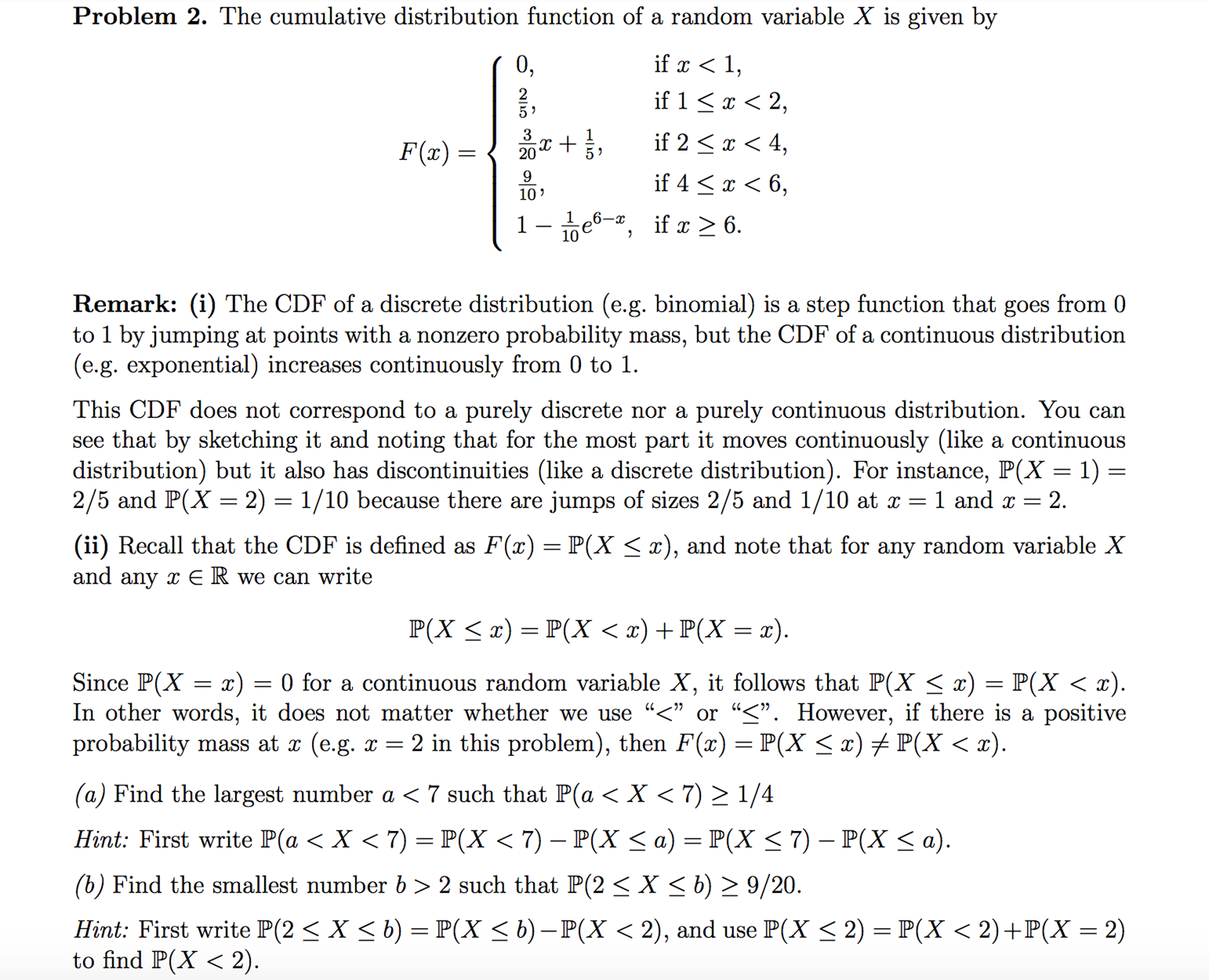 Solved The Cumulative Distribution Function Of A Random V Chegg Com