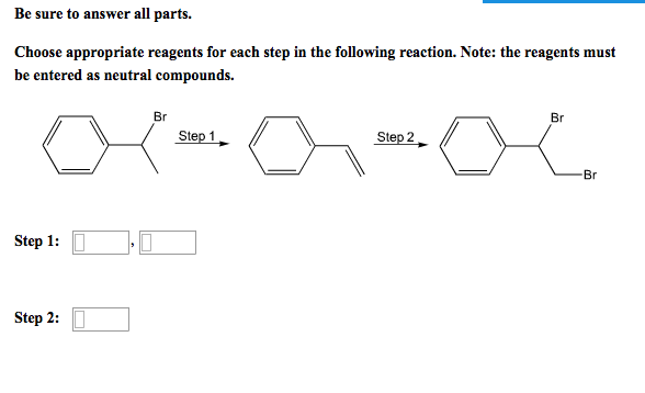 Solved Choose Appropriate Reagents For Each Step In The F Chegg Com