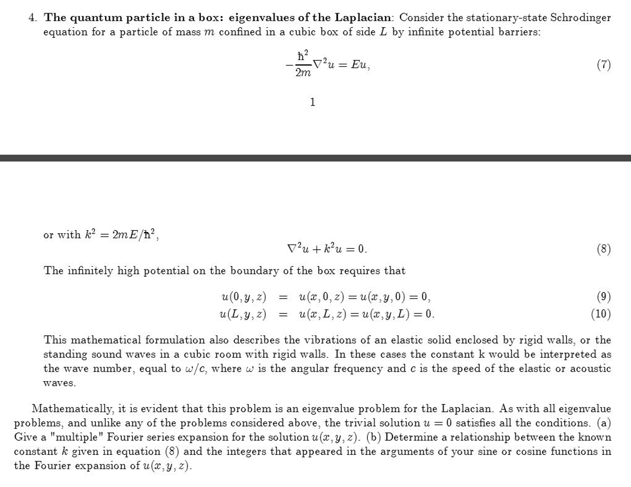 Solved The Quantum Particle In A Box Eigenvalues Of The Chegg Com