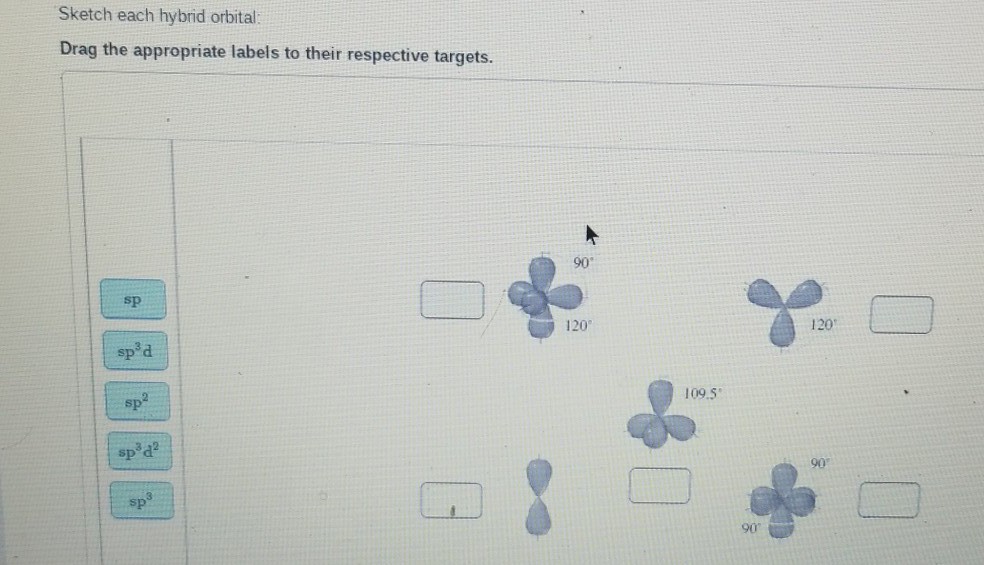 Solved Sketch Each Hybrid Orbital Drag The Appropriate L