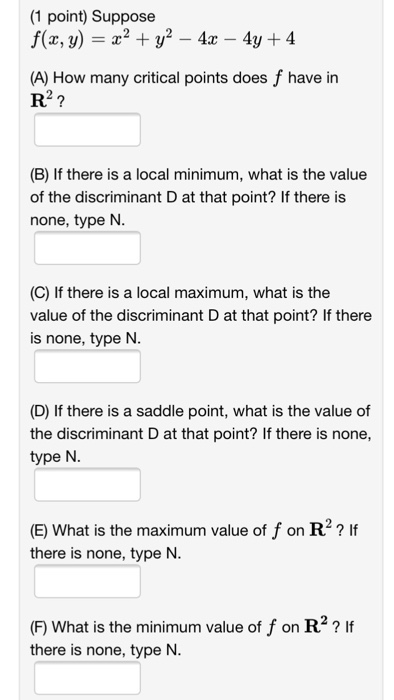 Solved Suppose F X Y X 2 Y 2 4x 4y 4 A How Chegg Com