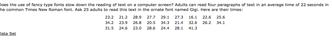 Solved: Does The Use Of Fancy Type Fonts Slow Down The Rea... | Chegg.com