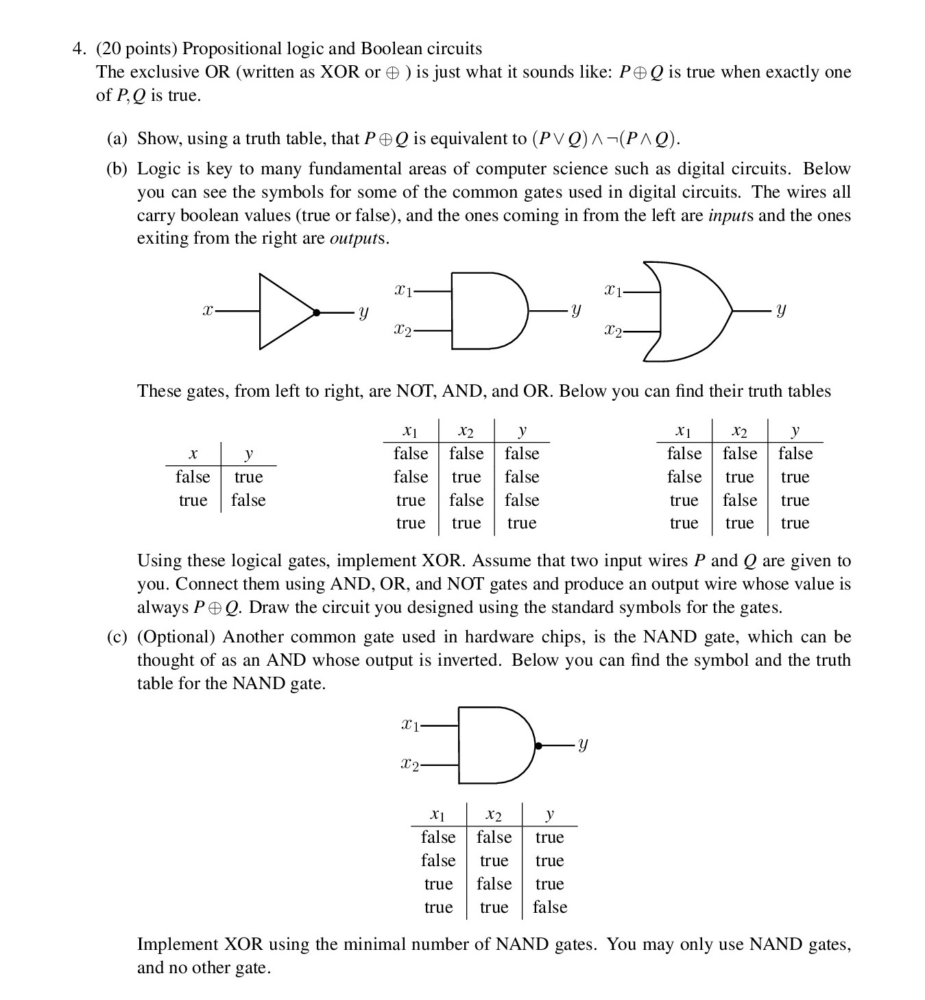 Solved Propositional Logic And Boolean Circuits The Exclu Chegg Com