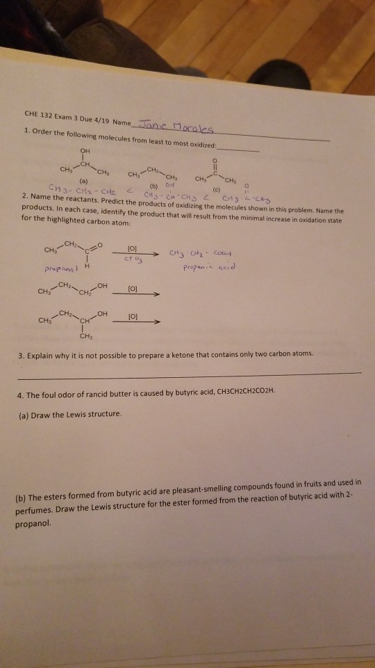 4/19 Mocalcs Exam Solved: Due ... CHE Jnc 3 132 1. Name Order