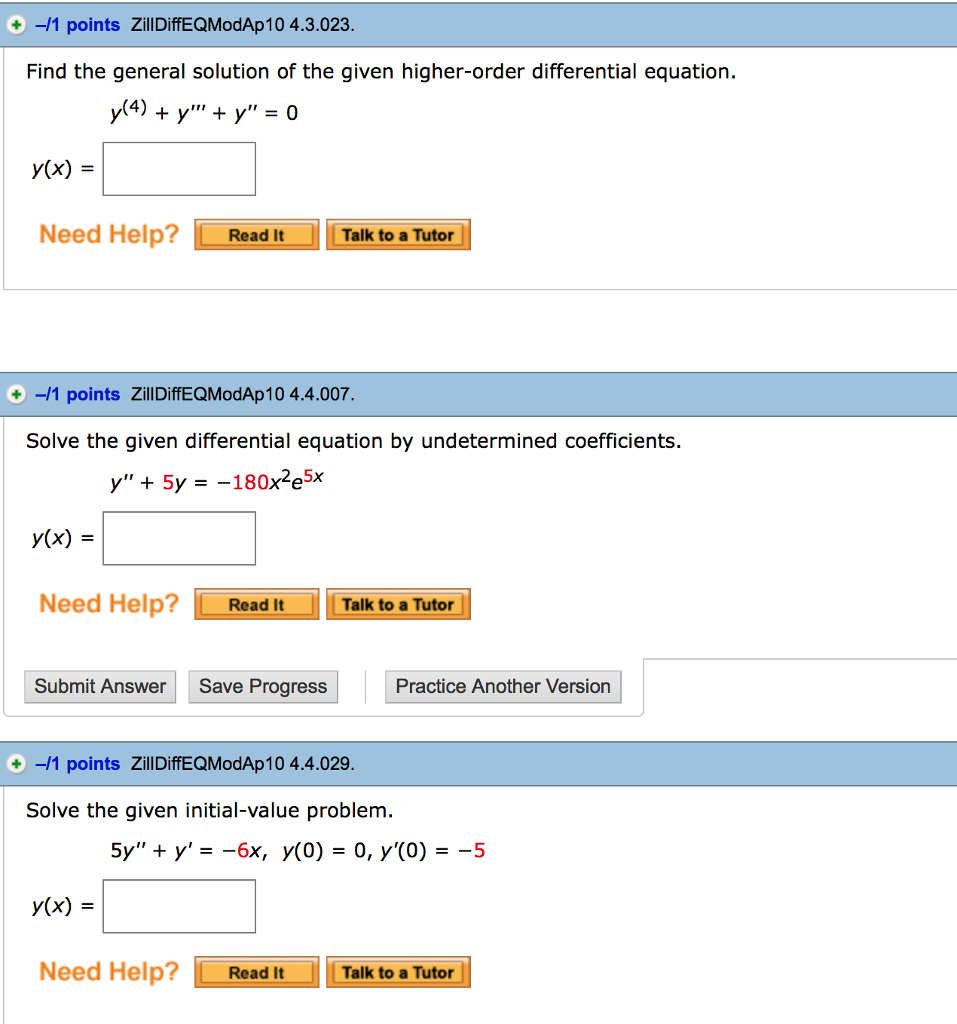 Solved Find The General Solution Of The Given Higherorde