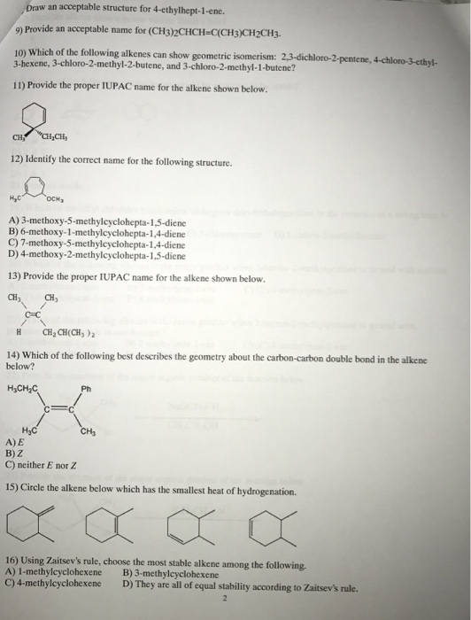 Draw An Acceptable Structure For 4 Ethylhept 1 Ene Chegg 