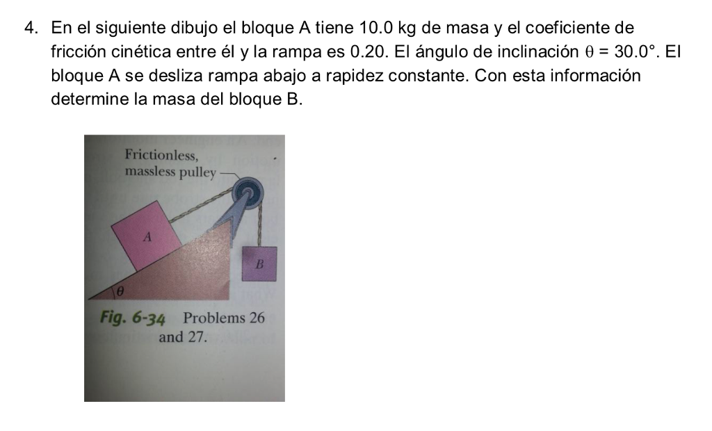 Solved En El Siguiente Dibujo El Bloque A Tiene 10.0 Kg De | Chegg.com