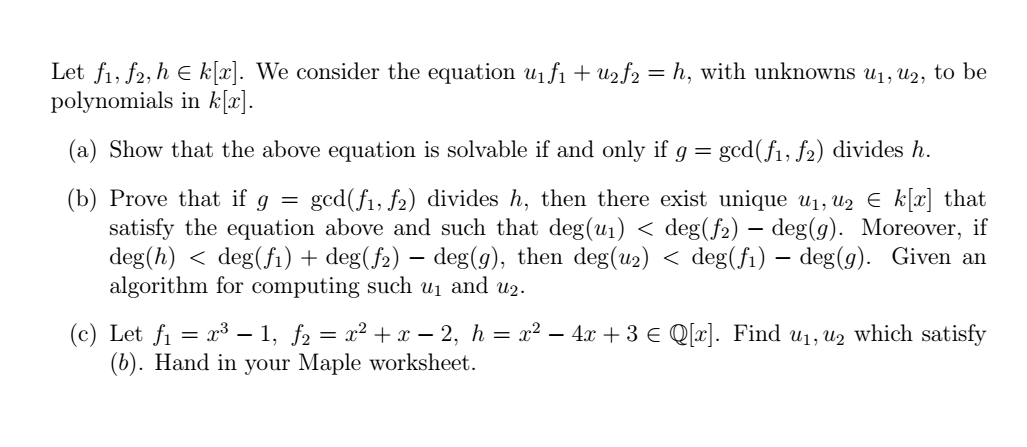 Solved Let Fi F2 H E K X We Consider The Equation Ufi Chegg Com