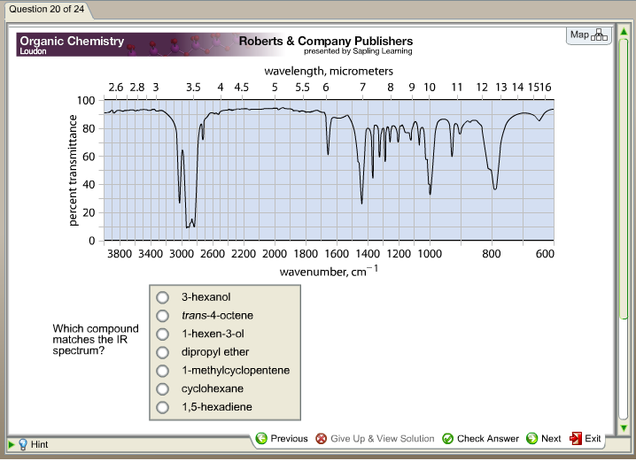 Solved Which Compound Matches The IR Spectrum? 3hexanol