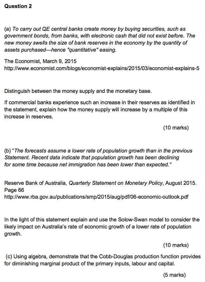 Solved To Carry Out Qe Central Banks Create Money By Buyi - question 2 a to carry out qe central banks create money by buying securities